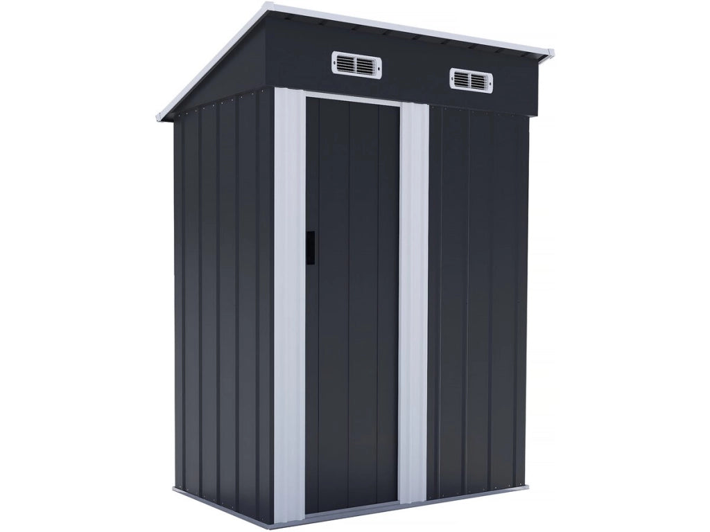 Casetta da giardino in metallo "Memphis" con porta scorrevole - 1,36 m² - Grigio