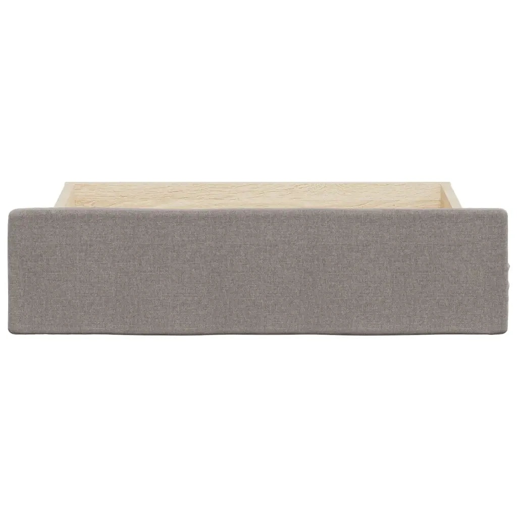 Cassetti da Letto 2pz Tortora in Legno Multistrato e Tessuto 833913