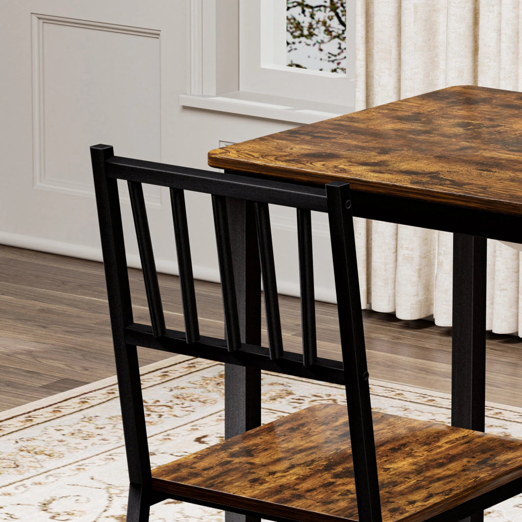 Tavolo da pranzo con 2 sgabelli e struttura in acciaio e truciolare, per cucina, 90 × 60 × 75.5 cm