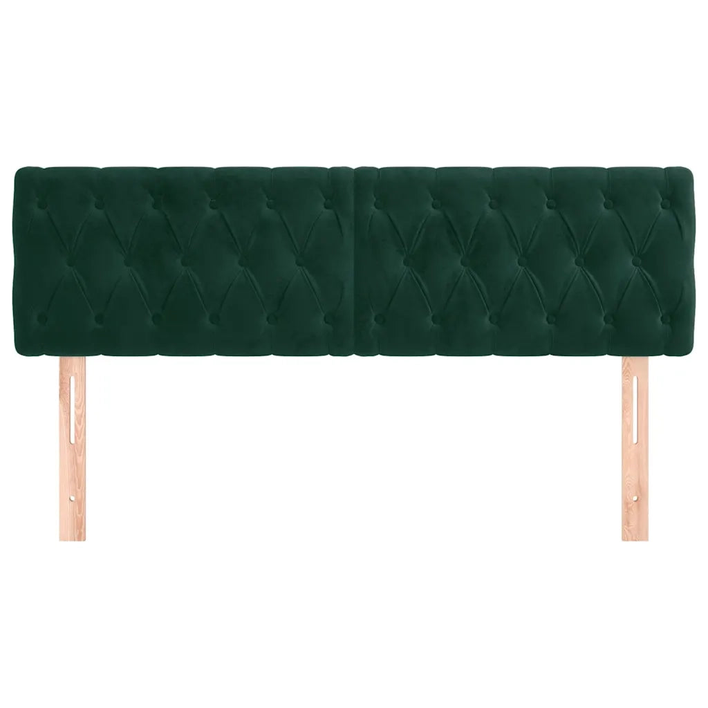 Testiera Verde Scuro 144x7x78/88 cm in Velluto 346351