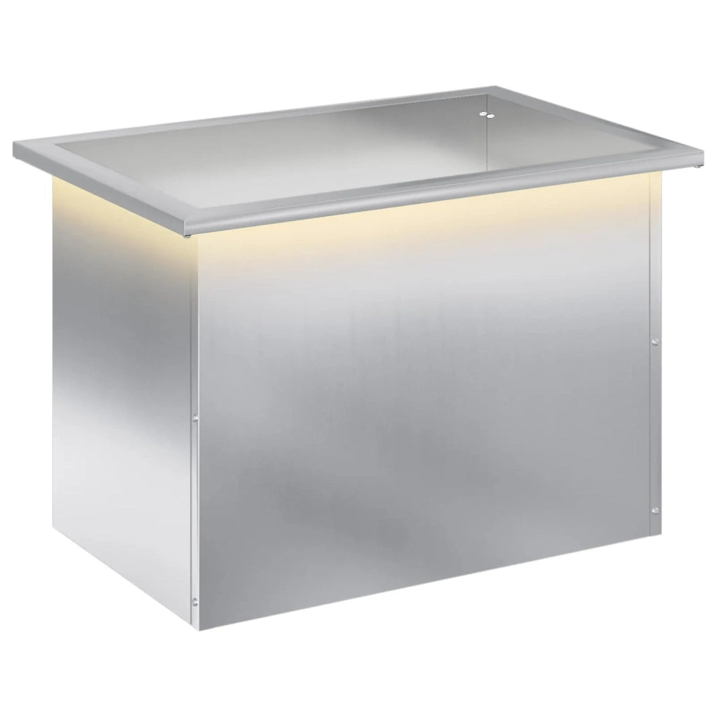 Fioriera da giardino con LED Argento 40 x 60 x 40 cm 8008150