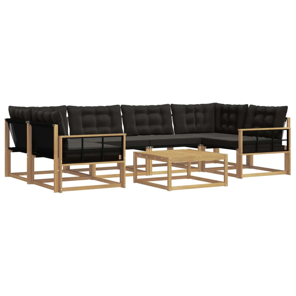 Set di divani da esterno 7 pz Bianco e Nero 3388474