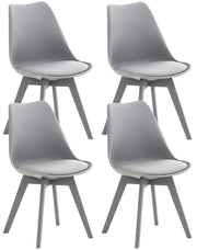 Set 4 Sedie Pranzo Linares Grigio/grigio,Plastica