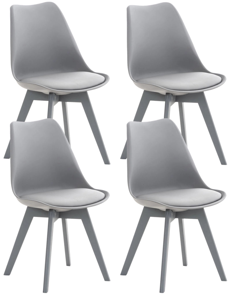 Set 4 Sedie Pranzo Linares Grigio/grigio,Plastica