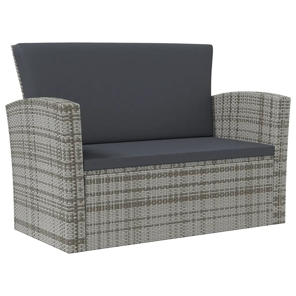 Set Divani da Giardino 8 pz con Cuscini in Polyrattan Grigio cod mxl 38611