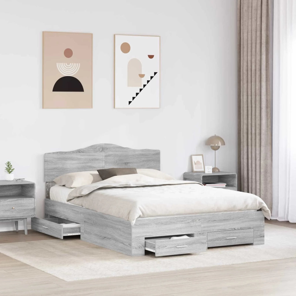 Struttura del letto con testiera Grigio Sonoma 160 x 200 cm 3413173