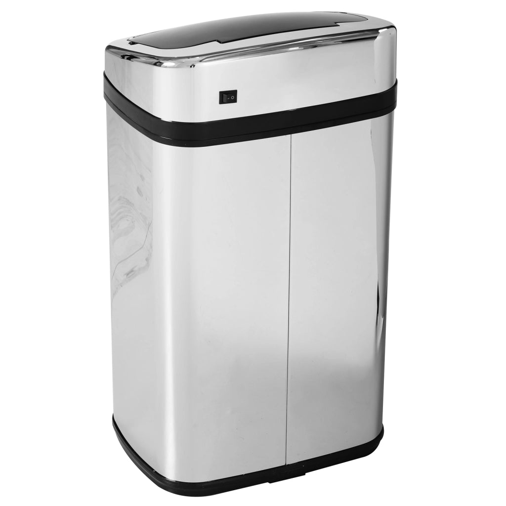 Cestino 30L con Sensore di Movimento ¨C Zephmum ¨C Acciaio Inox 33x25x58 cm Argento e Nero