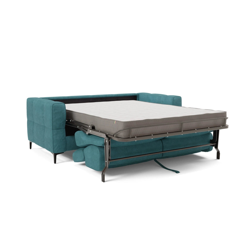 Gardenia Divano letto materasso alto 18 cm con poggiatesta reclinabili e rivestimento impermeabile T02 198 cm (mat. 140x197) azzurro