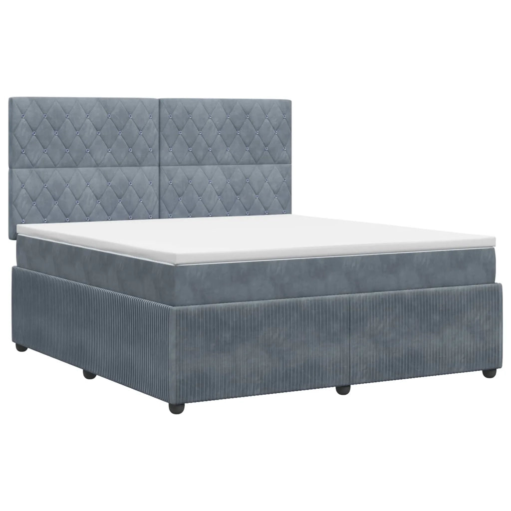 Letto box spring con materasso Grigio Scuro 140 x 190 cm 3454596