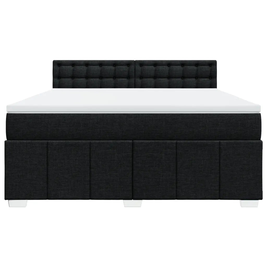 Giroletto a Molle con Materasso Nero 180x200 cm in Tessuto