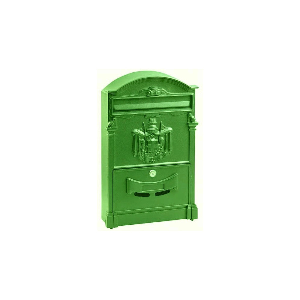 Trade Shop - Cassetta Postale Buca Lettere In Stile Antico Classico In Alluminio Verniciato - Verde
