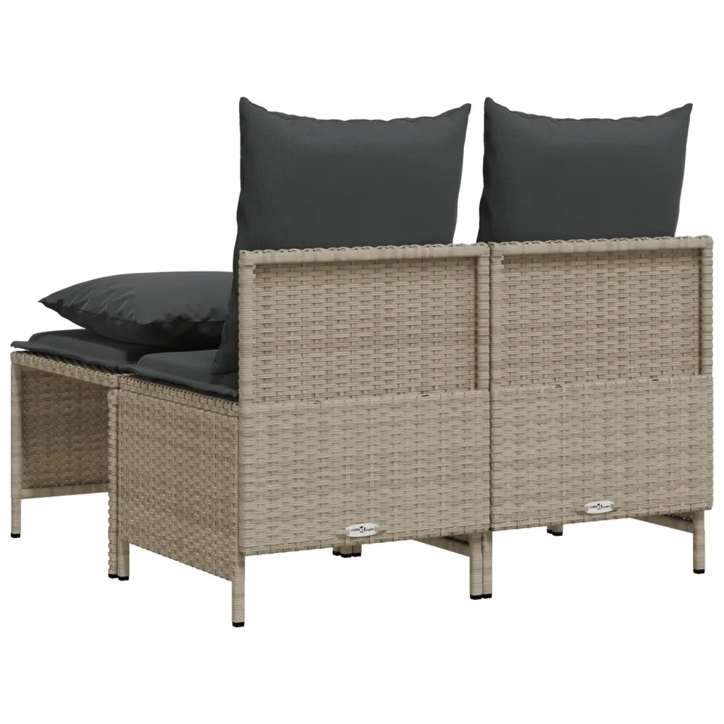 Set Divano da Giardino 4pz con Cuscini Grigio Chiaro Polyrattan 368385