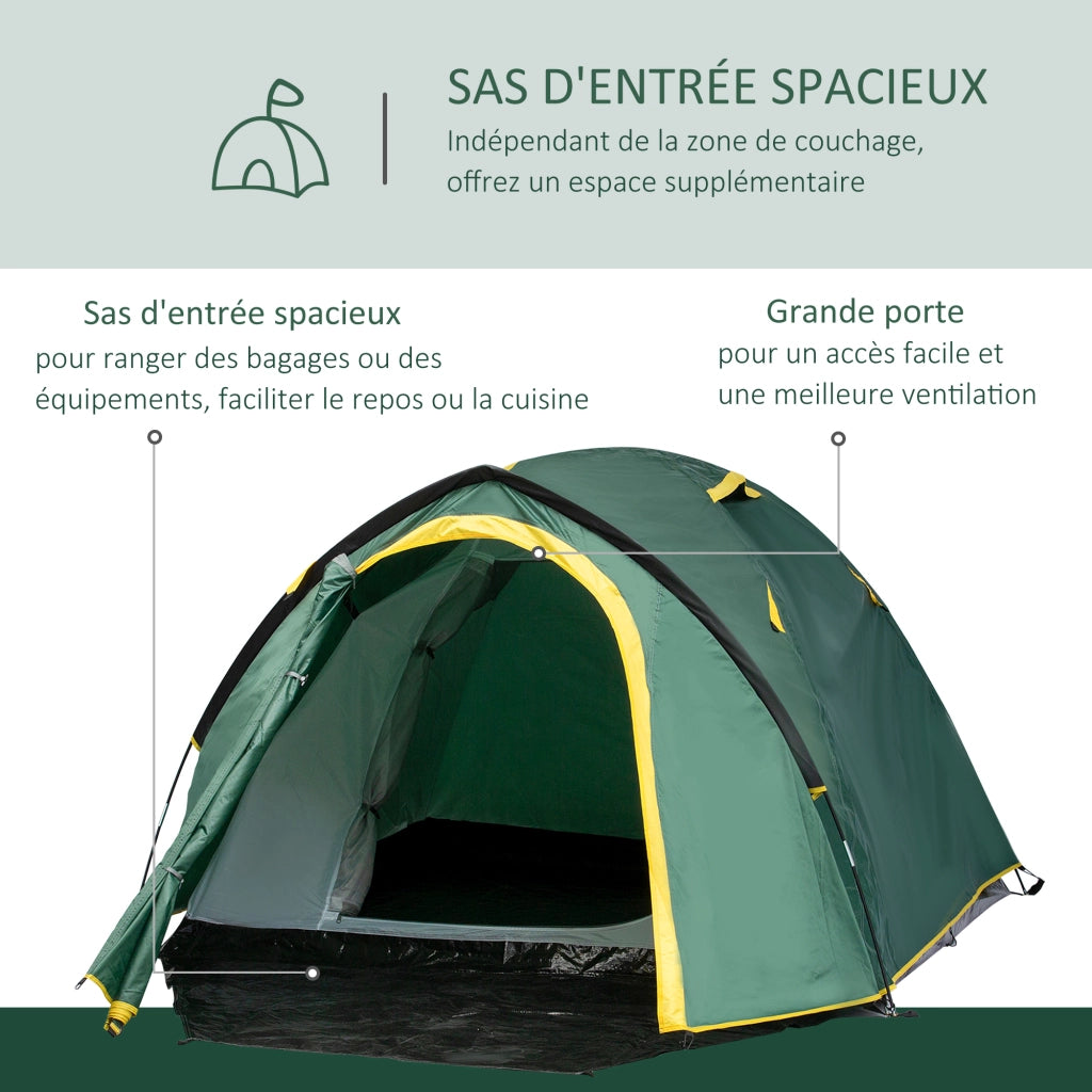 Tenda da campeggio per 2-3 persone ¨C Zephmum ¨C Verde, Poliestere, 325x183x130 cm