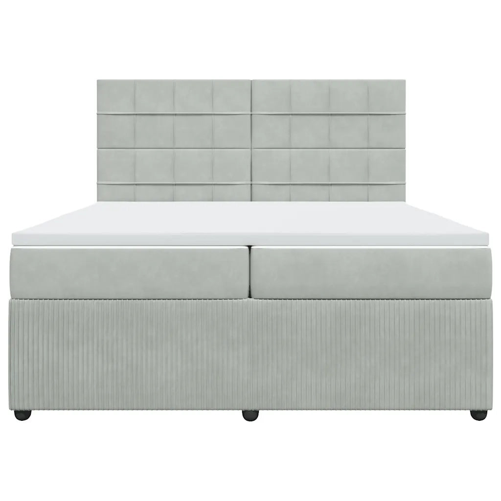 Giroletto a Molle con Materasso Grigio Chiaro 200x200cm Velluto 3294730