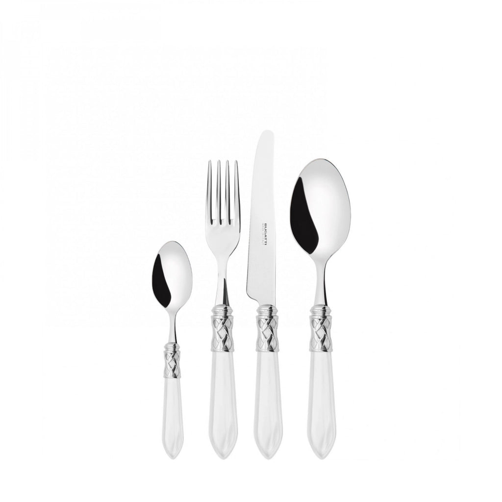ALADDIN Ghiera Cromata, Posate Set 24 pz, Scatola Legno Wengè,