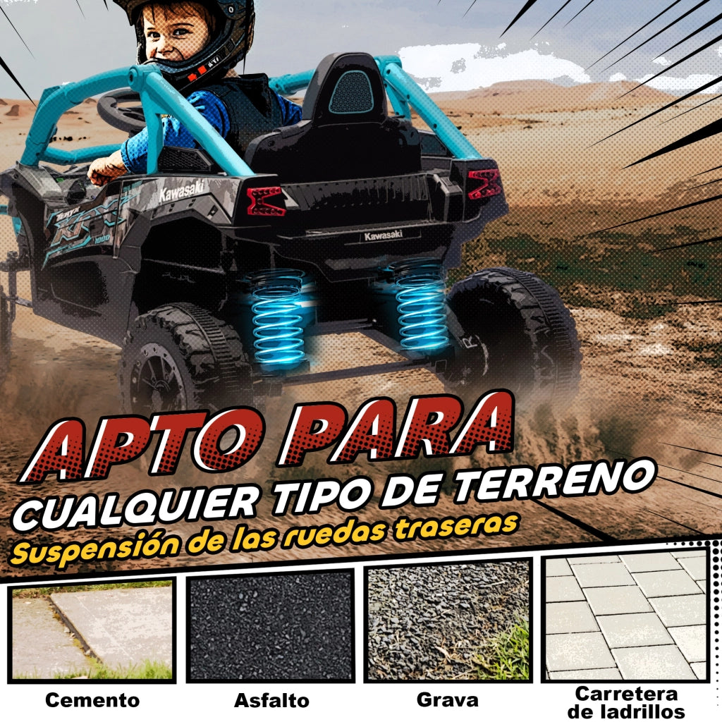 Veicolo Elettrico per Bambini Kawasaki Teryx KRX 1000 ¨C zephmum ¨C 12V Blu