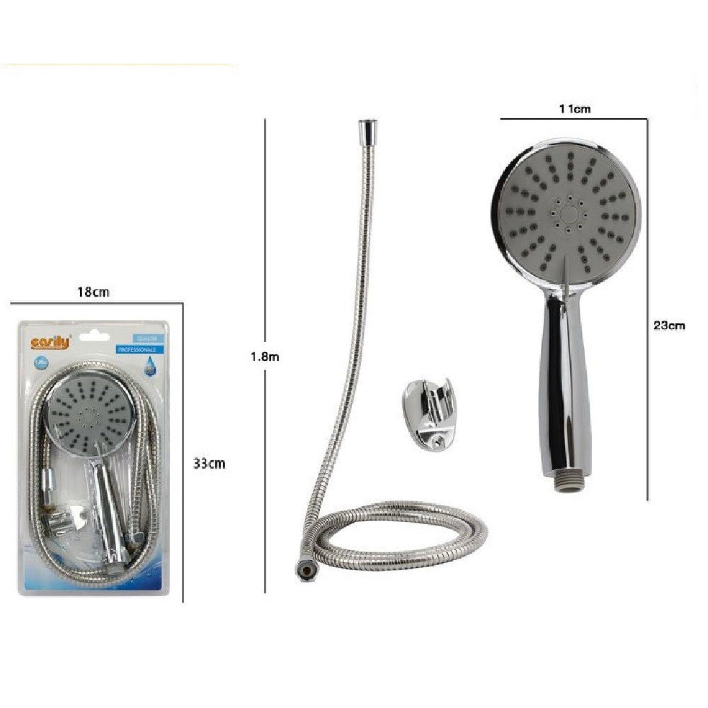 Trade Shop - Kit Doccetta Doccino Bagno Tondo Soffione Doccia Con Laccio 1,8mt Staffa 69049 -