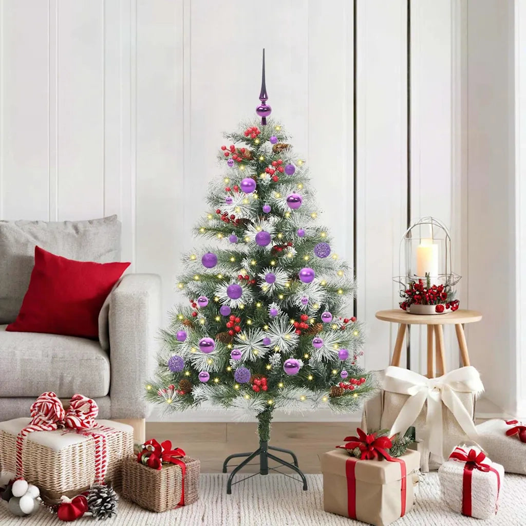 Albero di Natale | Decorazioni natalizie artificiale Verde e bianco 150 cm