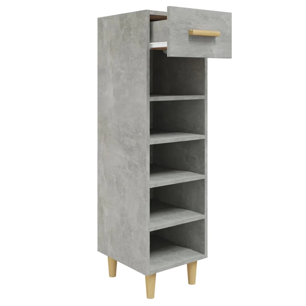 Scarpiera Grigio Cemento 30x35x105 cm in Legno Multistrato 812802