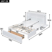 Letto a scomparsa con cassetti - Xylo - 140x200 cm - Bianco