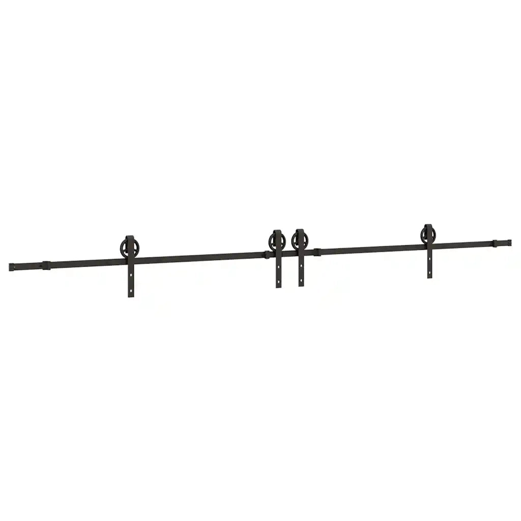 Kit di Binari per Porte Scorrevoli 366 cm Acciaio Nero CFW7698525