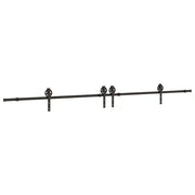 Kit di Binari per Porte Scorrevoli 366 cm Acciaio Nero CFW7698525