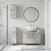 Set di armadietti da bagno in 3 pezzi ZWOLLE Grigio Cemento 3417759