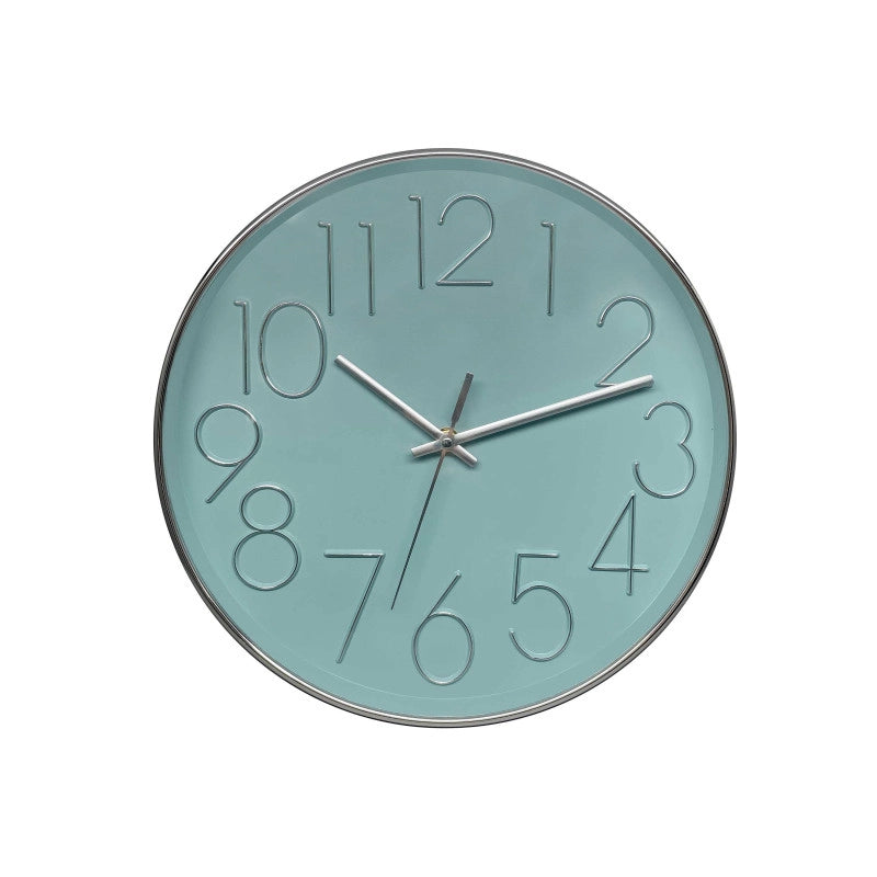 Orologio Da Parete Koko In Plastica ø 30cm Azzurro /argento Movimento Silenzioso