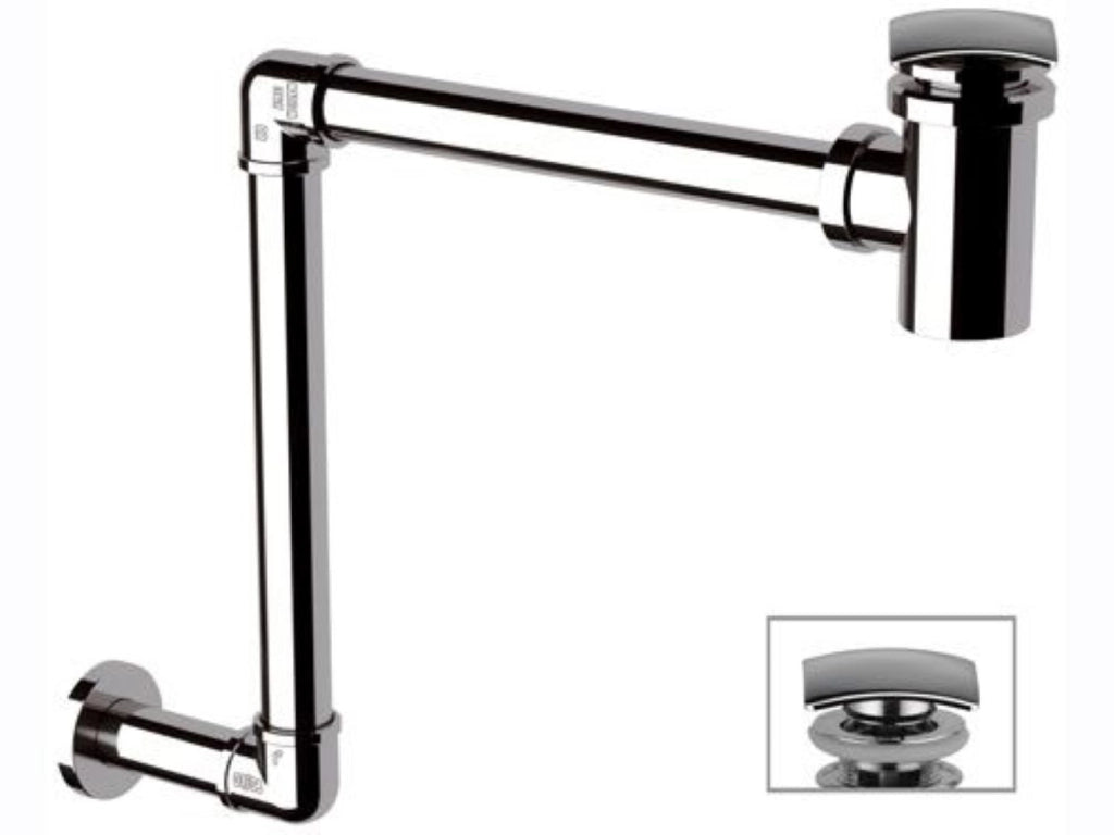 Sifone salvaspazio con piletta click-clack quadra