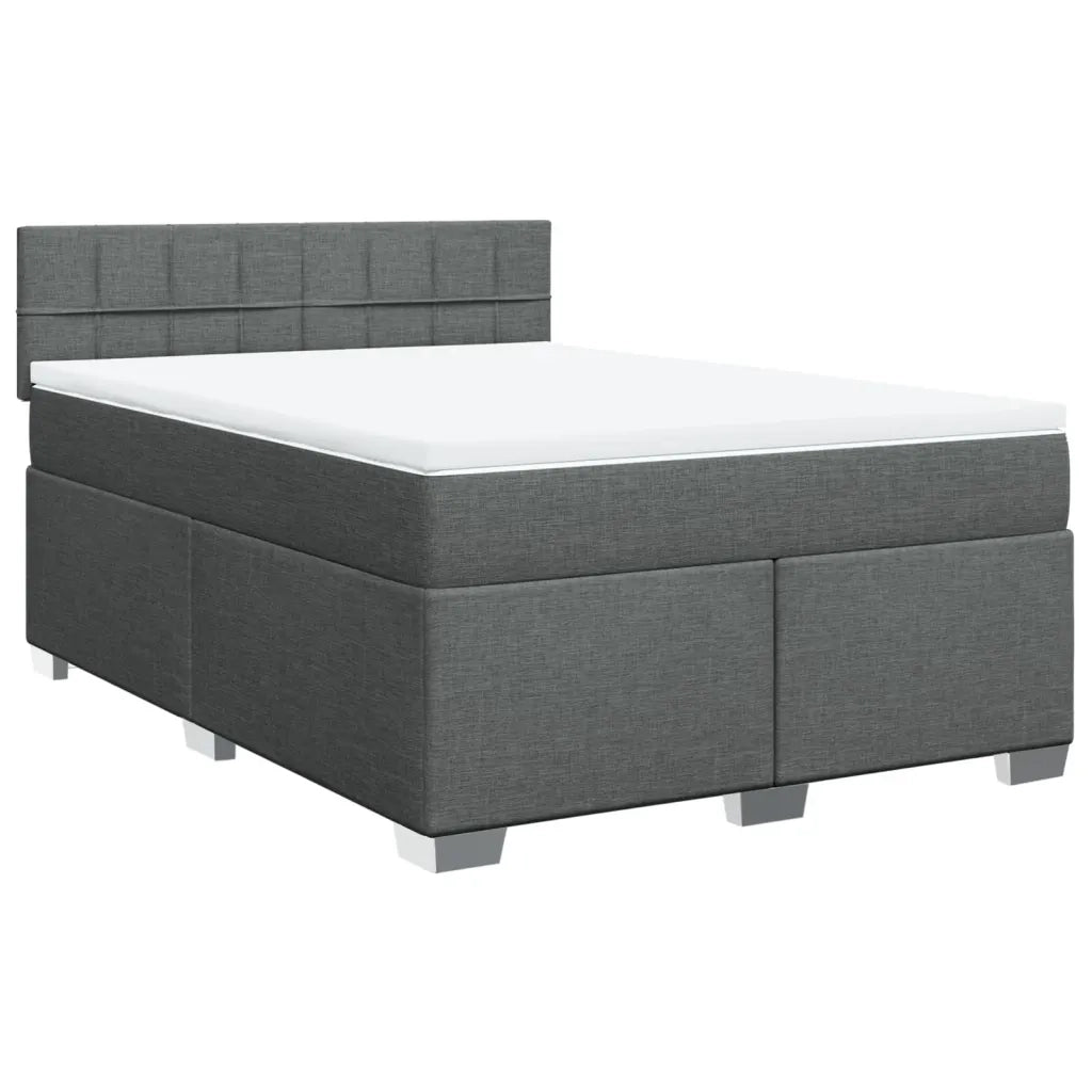 Giroletto a Molle con Materasso Grigio Scuro 160x200 cm Tessuto 3288240