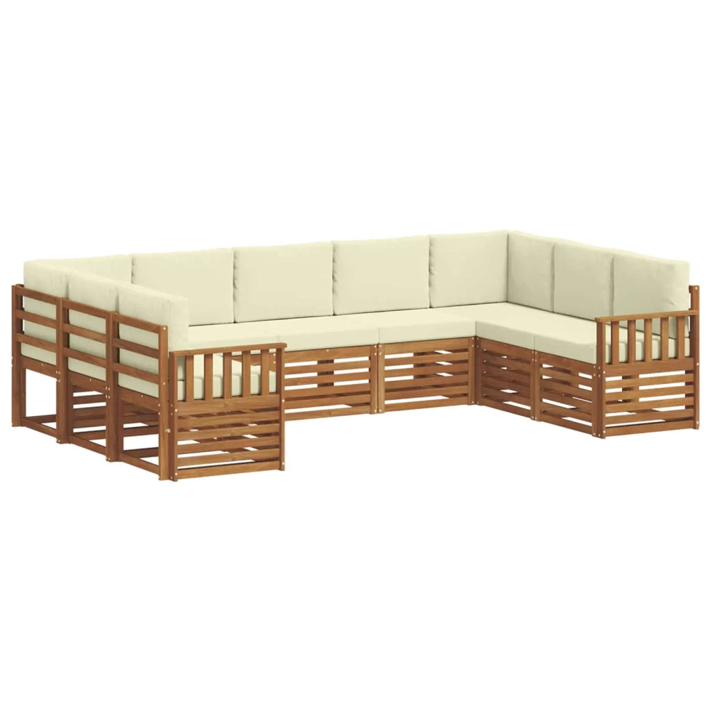 Set divano sezionale con cuscino 9 pcs Naturale e Crema 3375470