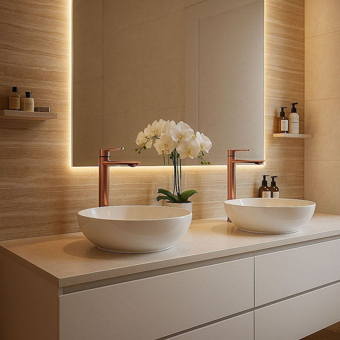 Rubinetto Da Lavabo Rea Storm Copper Brush High