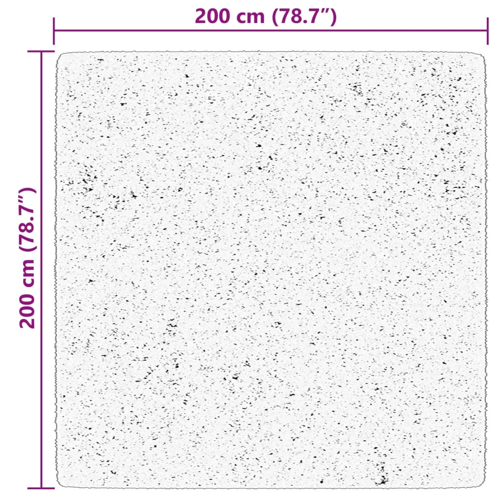 Tappeto a Pelo Corto HUARTE Morbido e Lavabile Nero 200x200cm 375118