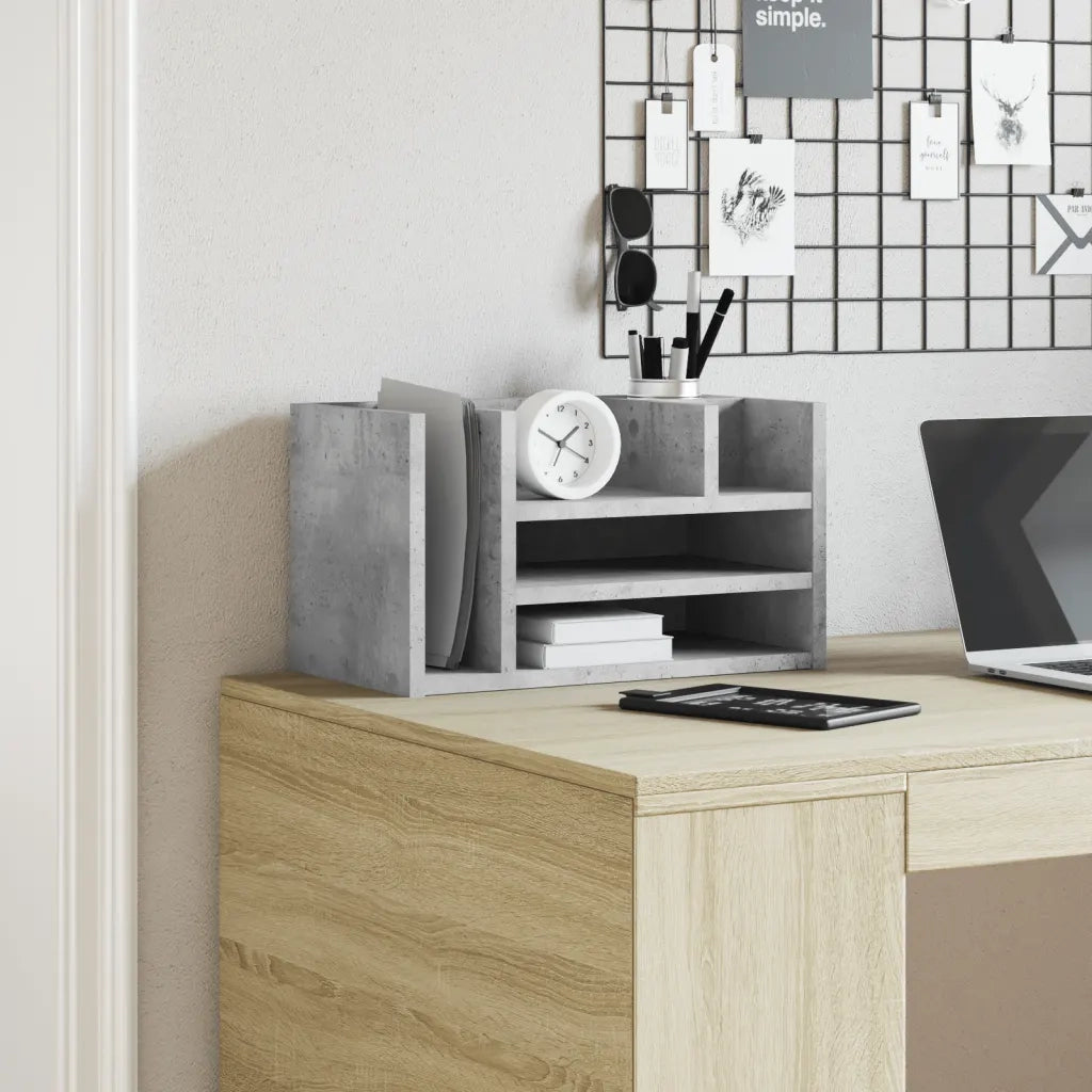 Organizer Scrivania Grigio Cemento 44,5x24x25 Legno Multistrato CFW6036428