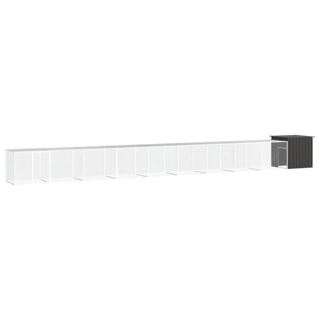 Recinto per pollaio in acciaio zincato antracite 1000 x 91 x 100 cm 02_0043896