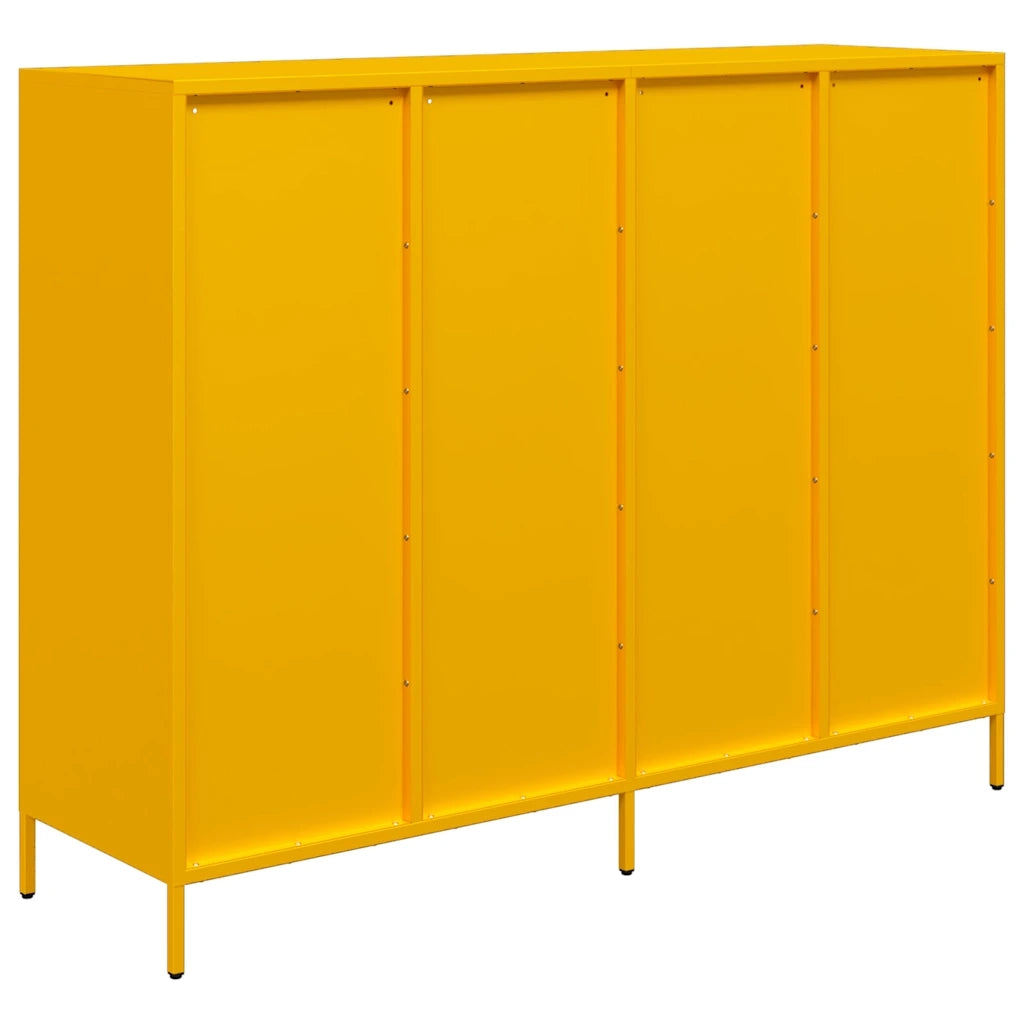 Credenza Giallo Senape 135x39x103,5 cm Acciaio Laminato Freddo