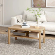 TAVOLINO DA SALOTTO RETTANGOLARE CON AMPIO RIPIANO, 90X45X44.5 CM, LEGNO NATURALE