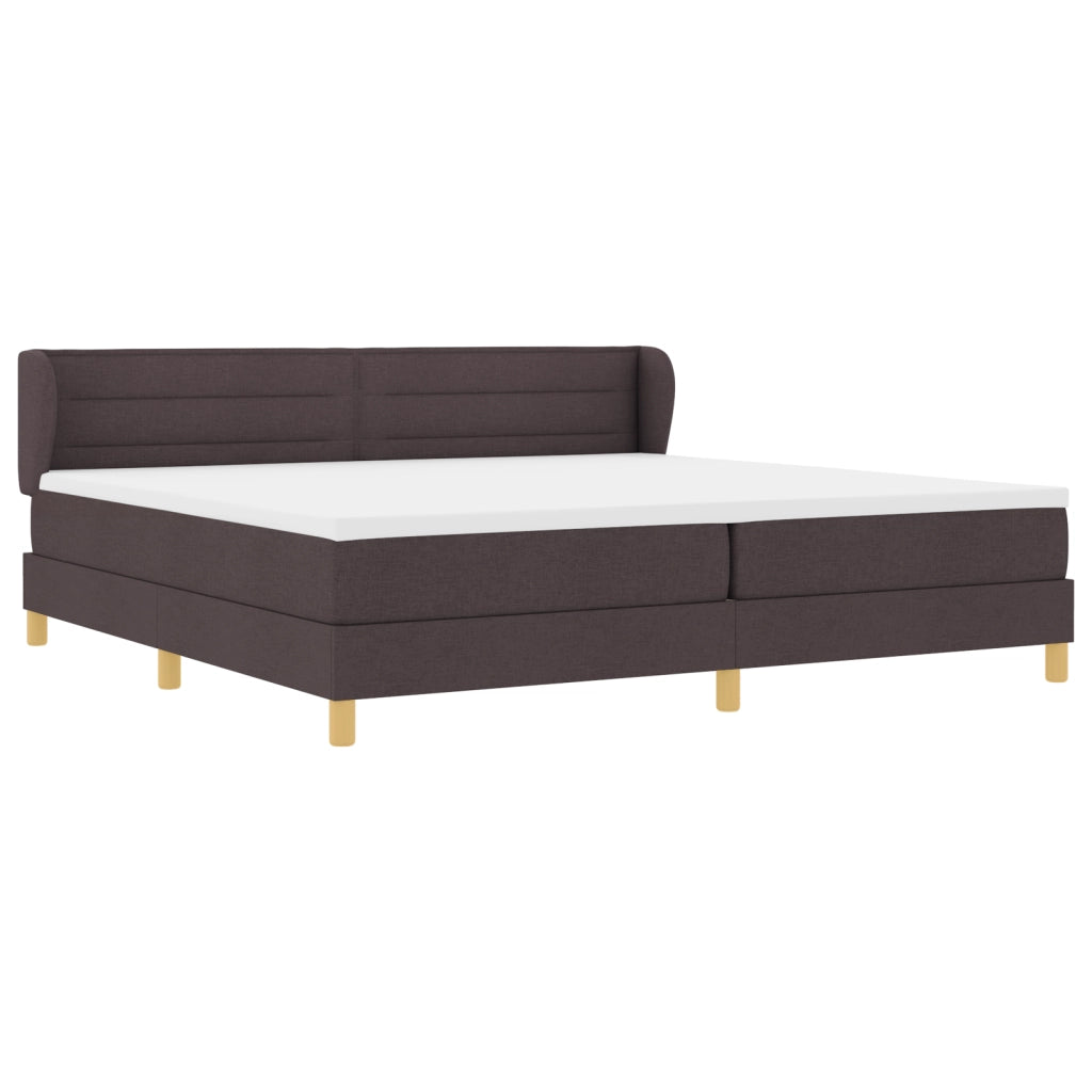 Letto con Materasso - Marrone Scuro - 200x200 cm - Tessuto
