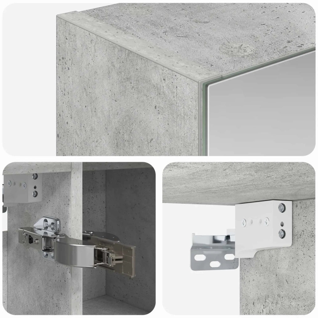 Mobiletto per specchio da bagno con lo scaffale Grigio cemento 889114