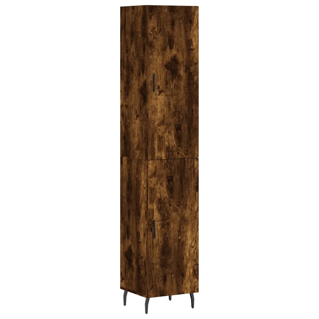 Credenza | Madia | Buffet da pranzo | Armadio da pranzo Rovere Fumo 34,5x34x180 cm in Legno Multistrato