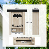 Set di 3 Casette per Pipistrelli Bat Box 18x6x22,5 cm in Legno di Abete