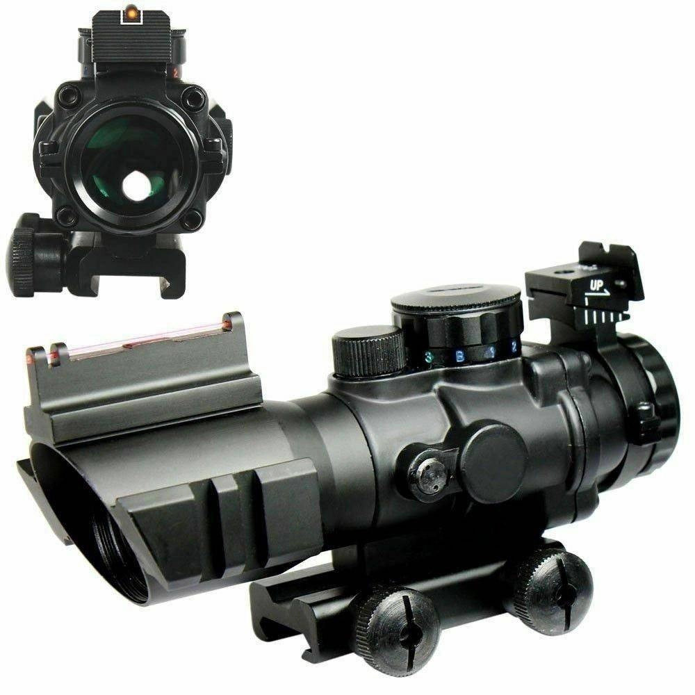 Trade Shop - Mirino Ottico Di Precisione Per Carabina Fucile Con Reticolo Illuminato 4x32 -