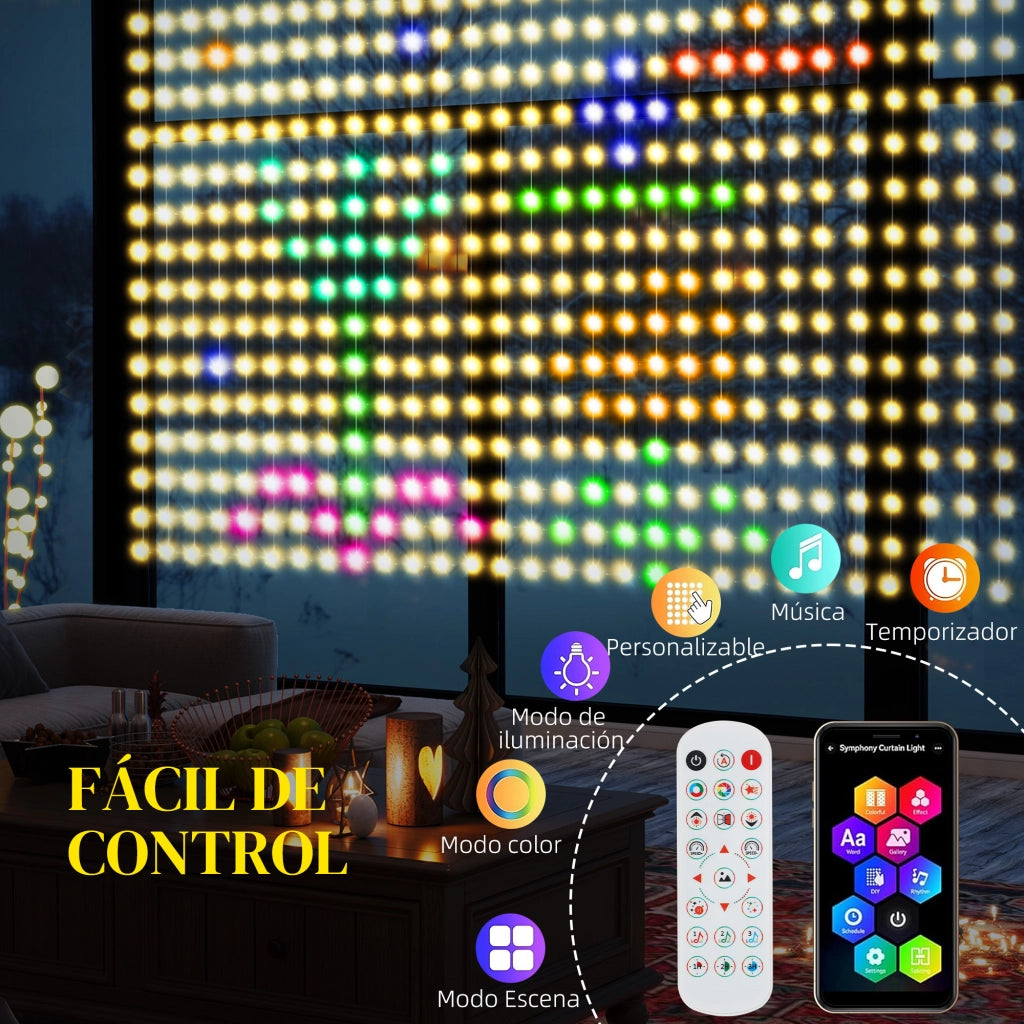 Tenda Luce LED 3x3m Intelligente con App e Telecomando ¨C zephmum ¨C Effetti Colori Personalizzabili