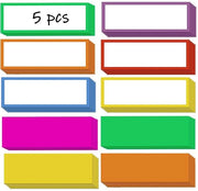 Pacco con 50 magneti a lavagna bianchi, 7,5 x 2,5 cm, 10 colori, magneti forti, striscia magnetica cancellabile, magneti riciclabili per lavagne magnetiche, pellicola magnetica, adatto per lavagne e lavagne magnetiche.