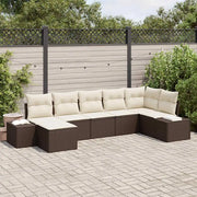 Set Divano da Giardino con cuscino 7 pcs Marrone polyrattan 3347148