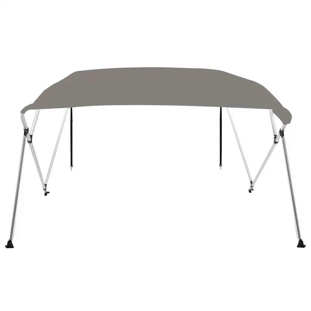 Bimini di Prua con Tendalino 4 Archi-Tenda da Sole per Bimini di Prua Grigio 243x210x137 cm