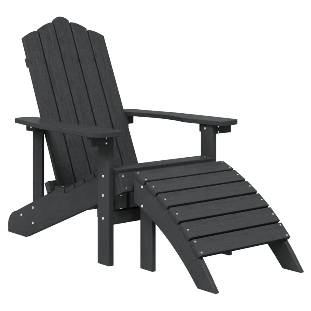 Sedie Giardino Poggiapiedi e Tavolo Adirondack HDPE Antracite cod mxl 6763