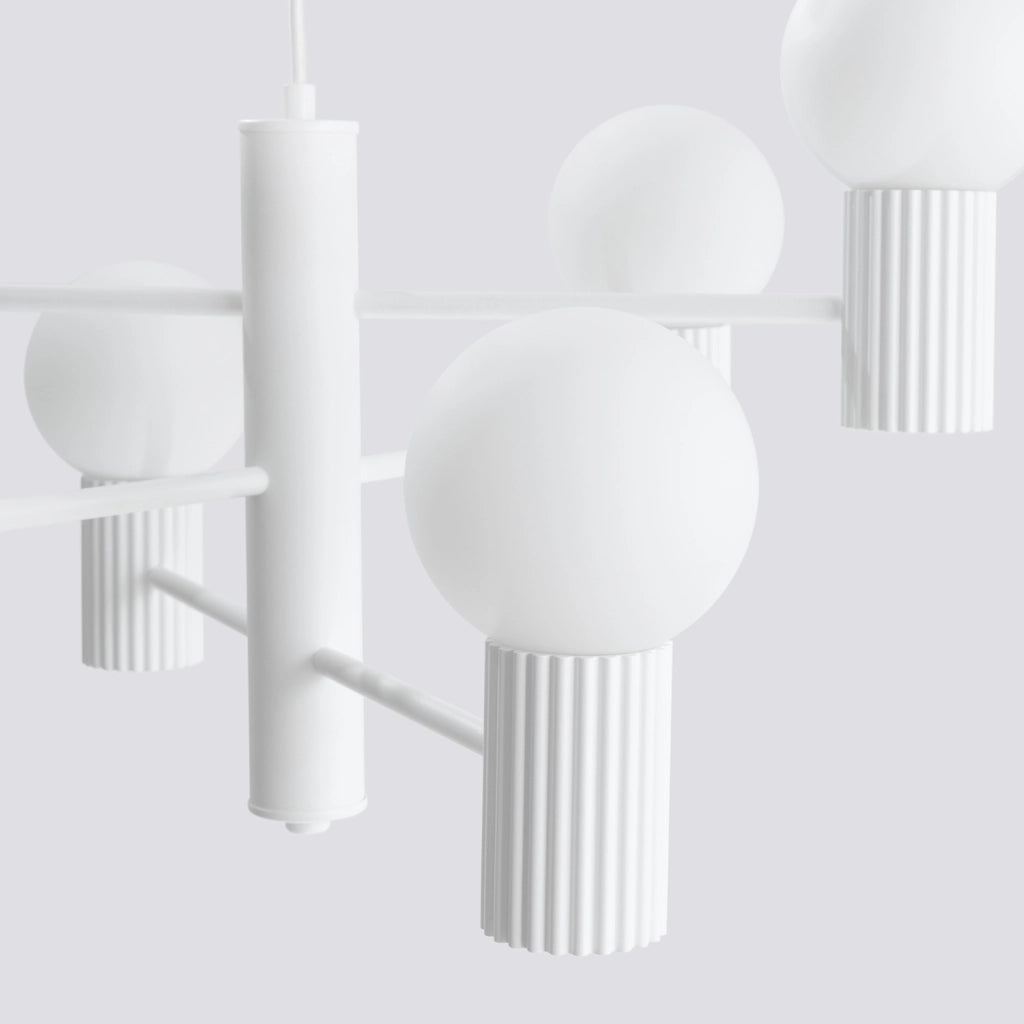 Lampadario moderno bianco sfere vetro 6xG9 SFERA Pure Lume