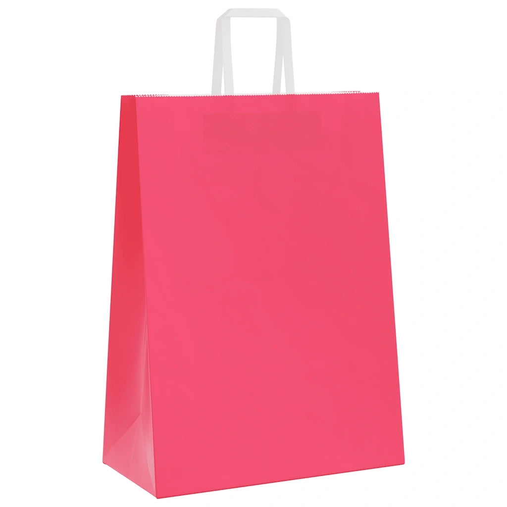 Sacchetti di Carta 250 pz con Manici Rosa 32x17x44 cm 4101902