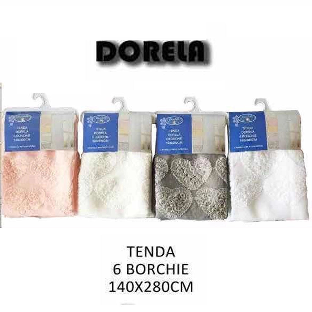 Trade Shop - Tenda Dorela Pannello Singolo 6 Borchie Porta Finestra Cucina Bastone 140x280 Cm -